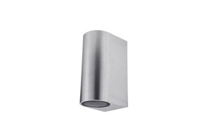 Wandlampe mit GU10 Fassung 2-fach Zylinder Edelstahl IP44