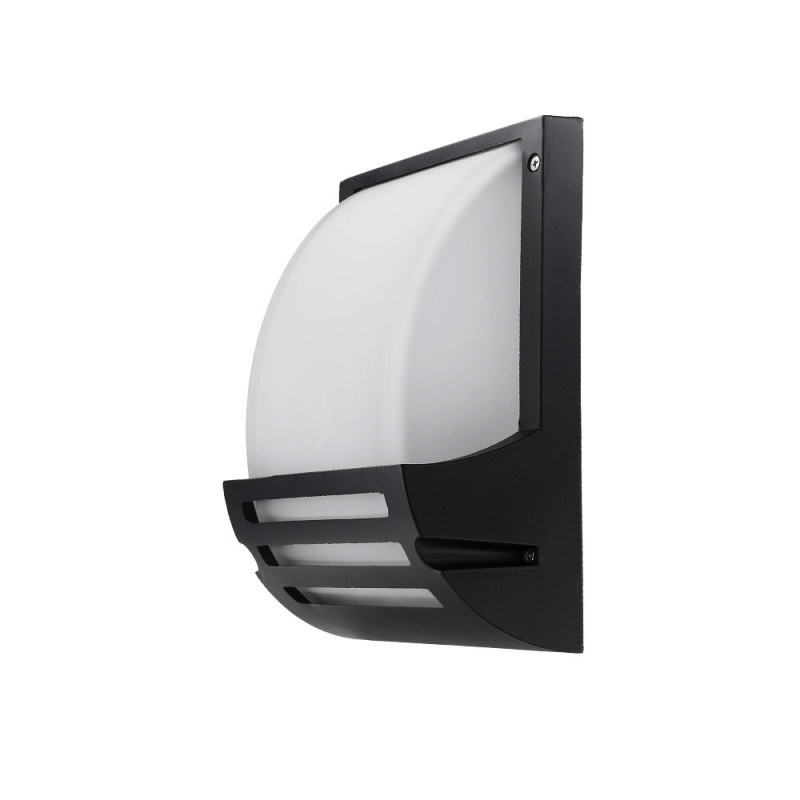 Wandlampe mit E27 Fassung Aluminium Matt Schwarz