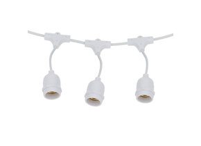 Lichterkette Weiß mit E27 Fassung 10 Stk. 5,8 Meter IP65