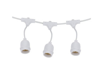 Lichterkette Weiß mit E27 Fassung 15 Stk. 14 Meter IP65