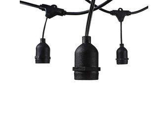 Lichterkette Schwarz mit E27 Fassung 10 Stk. 5,8 Meter IP65