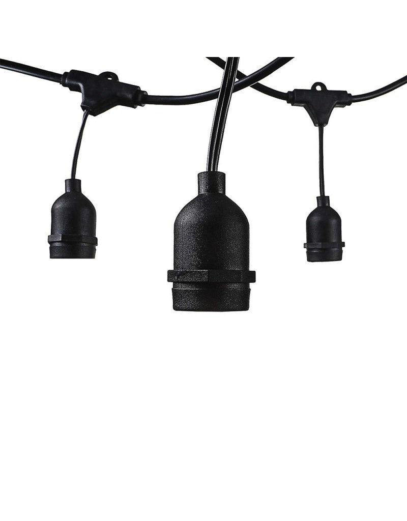 Lichterkette Schwarz mit E27 Fassung 10 Stk. 5,8 Meter IP65