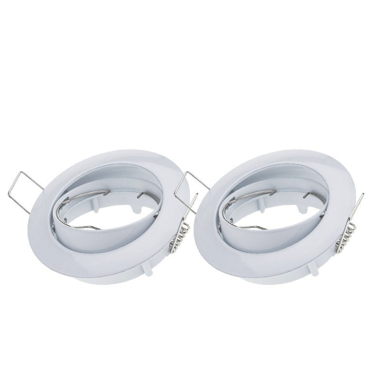 Einbaurahmen für LED MR16/GU10 Rund Schwenkbar Weiß 2er Packung