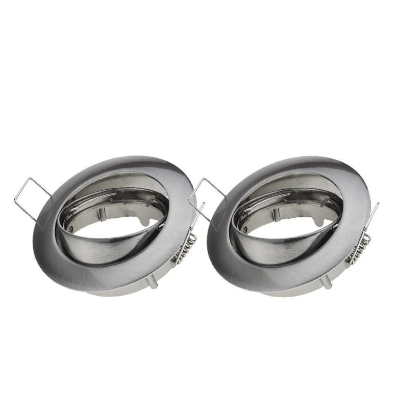 Einbaurahmen für LED MR16/GU10 Rund Schwenkbar Inox 2er Packung