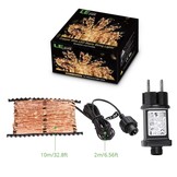 10M LED Kupferdraht Lichterkette, 100 LEDs, Wasserdicht, Warmweiß, für Außen / Innen