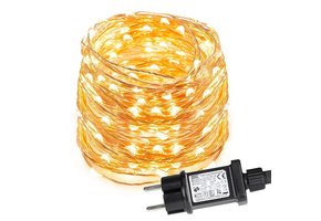 10M LED Kupferdraht Lichterkette, 100 LEDs, Wasserdicht, Warmweiß, für Außen / Innen