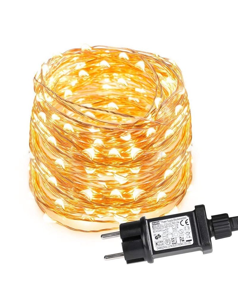 10M LED Kupferdraht Lichterkette, 100 LEDs, Wasserdicht, Warmweiß, für