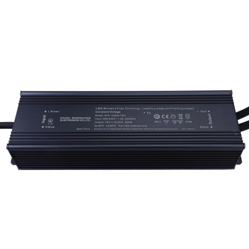 SC Power 12V DC Metall Netzteil Dimmbar IP66 60W bis 200W