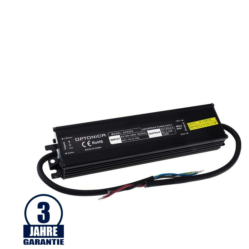 12V DC Metall Netzteil Professional Wassergeschützt 60W - 200W