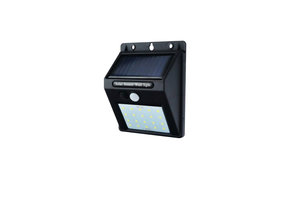 0,75W LED Solar Wandleuchte mit PIR Sensor Schwarz IP54 Kaltweiß