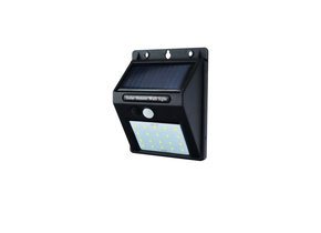 0,75W LED Solar Wandleuchte mit PIR Sensor Schwarz IP54 Kaltweiß
