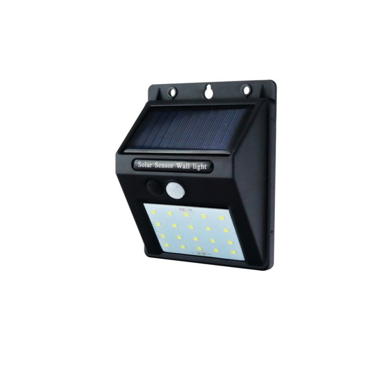0,75W LED Solar Wandleuchte mit PIR Sensor Schwarz IP54 Kaltweiß