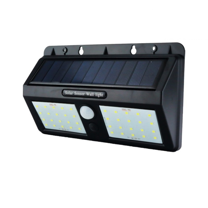 1,5W LED Solar Wandleuchte mit PIR Sensor Schwarz IP54 Kaltweiß