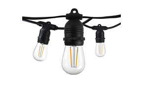 Lichterkette mit E27 Fassung 15 Stk. 14,4 Meter fixer Sockel IP65