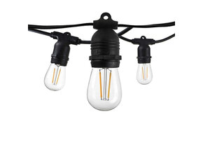 Lichterkette mit E27 Fassung 15 Stk. 14,4 Meter fixer Sockel IP65
