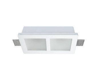 Einbaurahmen Trimless für LED GU10 Quadratisch matt 2-fach Weiß