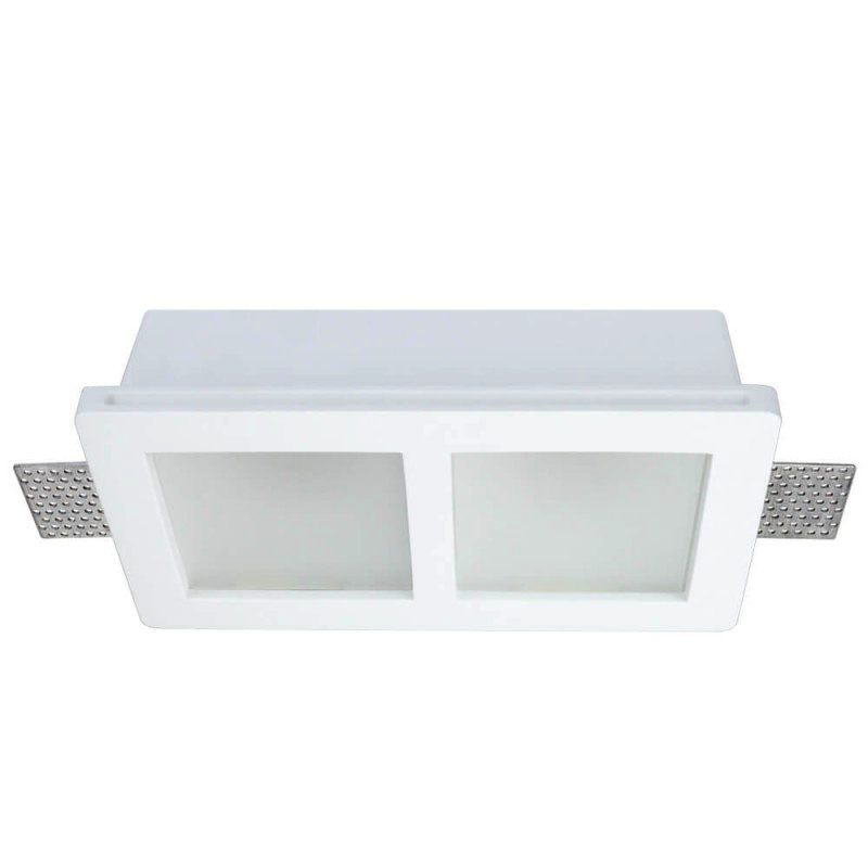 Einbaurahmen Trimless für LED GU10 Quadratisch matt 2-fach Weiß
