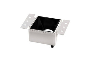 Einbaurahmen GU10 Quadratisch Trimless Weiß mit schwarzem Reflektor