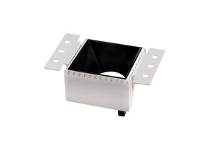 Einbaurahmen GU10 Quadratisch Trimless Weiß mit schwarzem Reflektor