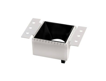 Einbaurahmen GU10 Quadratisch Trimless Weiß mit schwarzem Reflektor