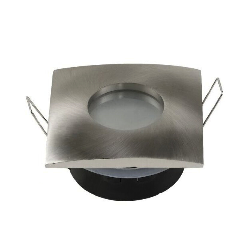 Einbaurahmen für LED GU10 Strahlwassergeschützt Quadratisch Inox IP65