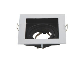 Einbaurahmen Alu für LED GU10 Quadratisch inkl. Fassung Weiß/Schwarz