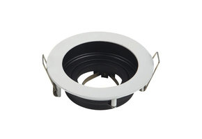Einbaurahmen Alu für LED GU10 Rund inkl. Fassung Weiß/Schwarz