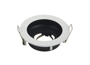 Einbaurahmen Alu für LED GU10 Rund inkl. Fassung Weiß/Schwarz