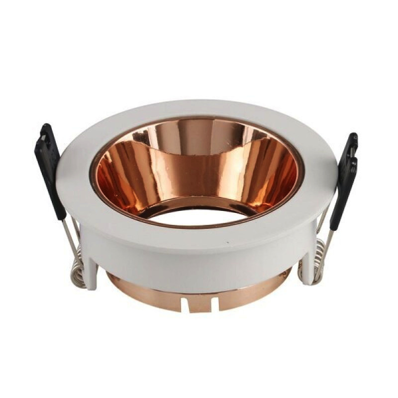 Einbaurahmen für LED GU10 Rund Weiß mit bronzenen Reflektor