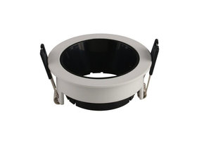 Einbaurahmen für LED GU10 Rund Weiß mit schwarzem Reflektor