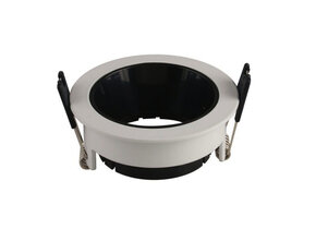 Einbaurahmen für LED GU10 Rund Weiß mit schwarzem Reflektor