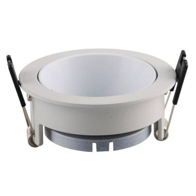 Einbaurahmen für LED GU10 Rund Weiß mit weißem Reflektor