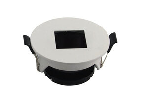 Einbaurahmen für LED GU10 Rund mit quad. Lichtauslass Weiß