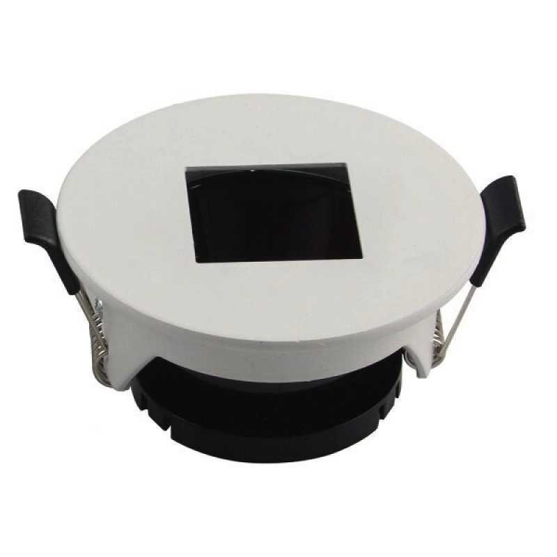 Einbaurahmen für LED GU10 Rund mit quad. Lichtauslass Weiß