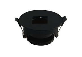 Einbaurahmen für LED GU10 Rund mit quad. Lichtauslass Schwarz