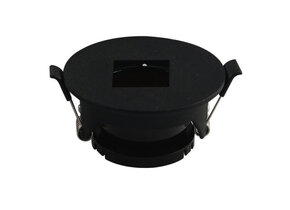 Einbaurahmen für LED GU10 Rund mit quad. Lichtauslass Schwarz