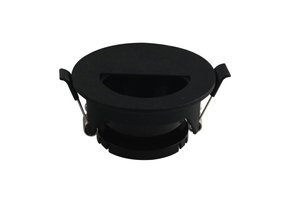 Einbaurahmen für LED GU10 Rund mit Halbkreis-Lichtauslass Schwarz