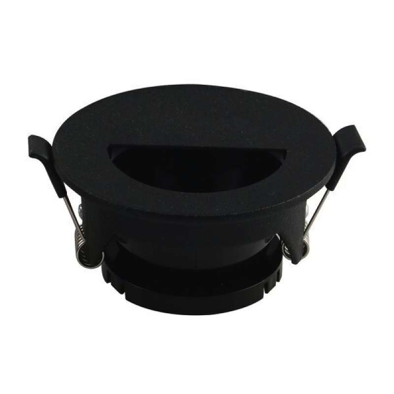Einbaurahmen für LED GU10 Rund mit Halbkreis-Lichtauslass Schwarz