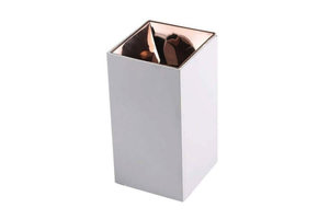 Deckenstrahler GU10 Quader Weiß mit bronzenen Reflektor