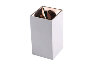 Deckenstrahler GU10 Quader Weiß mit bronzenen Reflektor