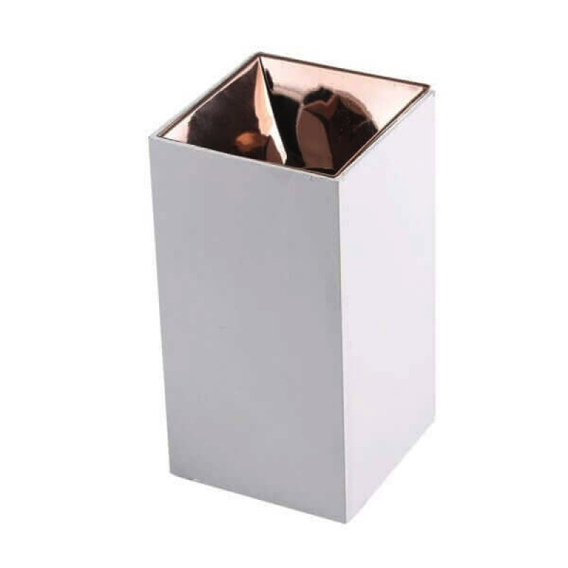 Deckenstrahler GU10 Quader Weiß mit bronzenen Reflektor