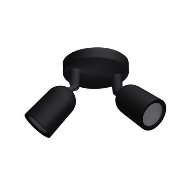 Deckenstrahler GU10 schwenkbar 2-flammig Schwarz