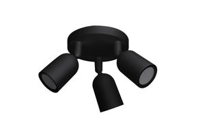 Deckenstrahler GU10 schwenkbar 3-flammig Schwarz