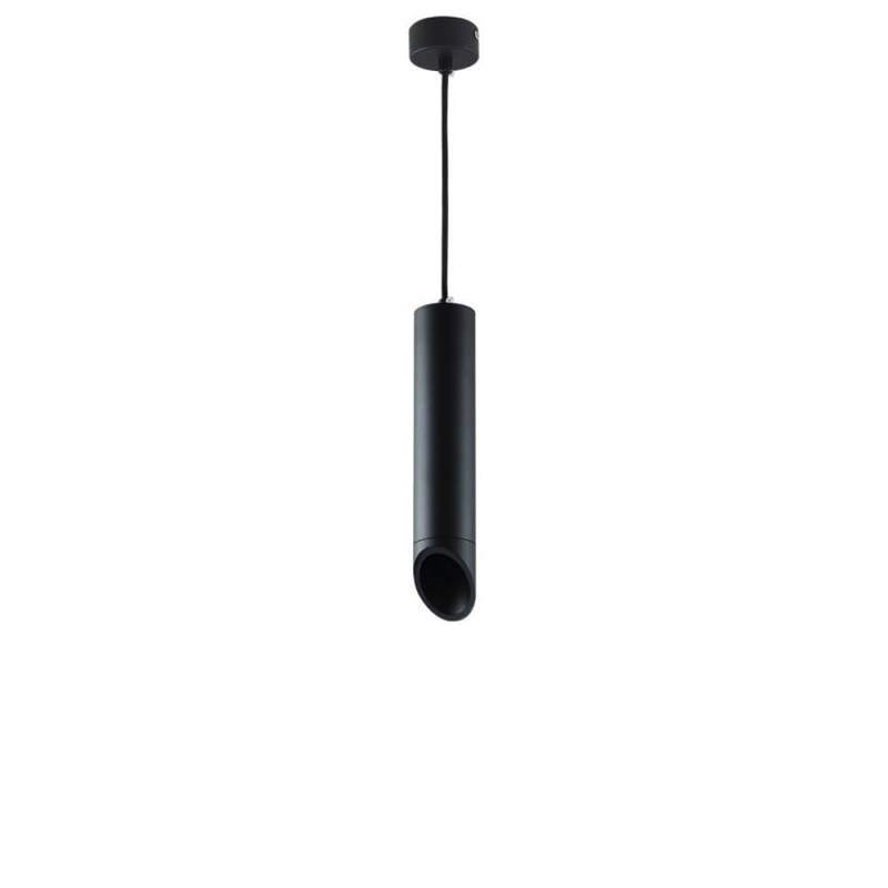 Pendelleuchte Slanted für GU10 30cm Schwarz mit schwarzem Reflektor
