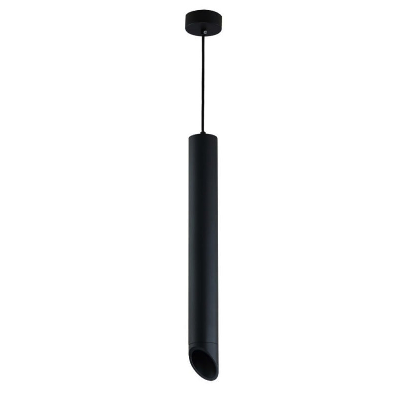 Pendelleuchte Slanted für GU10 50cm Schwarz mit schwarzem Reflektor