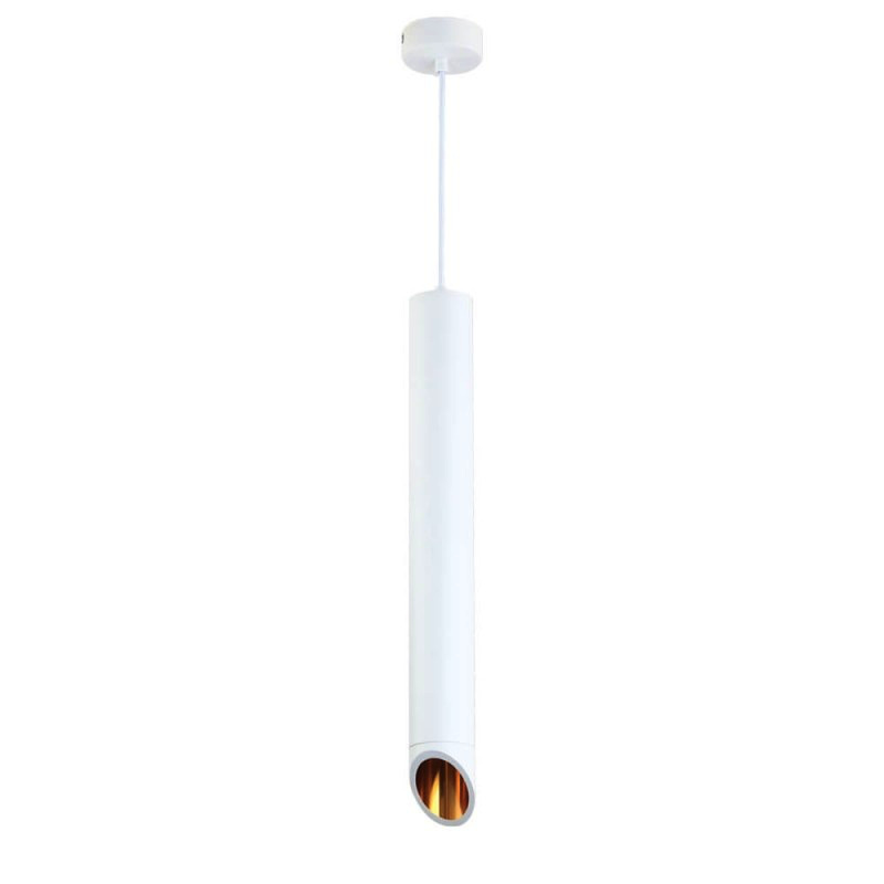 Pendelleuchte Slanted für GU10 50cm Weiß mit goldenem Reflektor