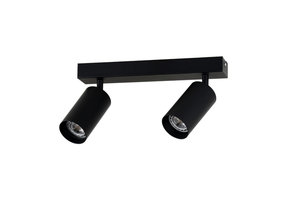 Deckenstrahler GU10 Aluminium schwenkbar 2-flammig Schwarz