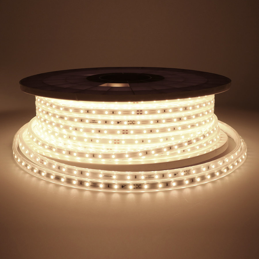 60SMD/m 308lm/m 230V dimmbarer Led Streifen Einfärbig 5050 IP65 SET (10m / 25m / 50m)