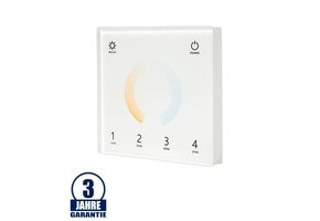 LED DMX-RF 4 Zonen CCT Wandcontroller weiß