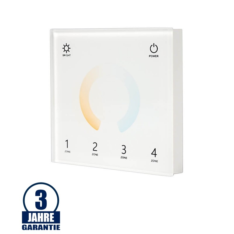 LED DMX-RF 4 Zonen CCT Wandcontroller weiß